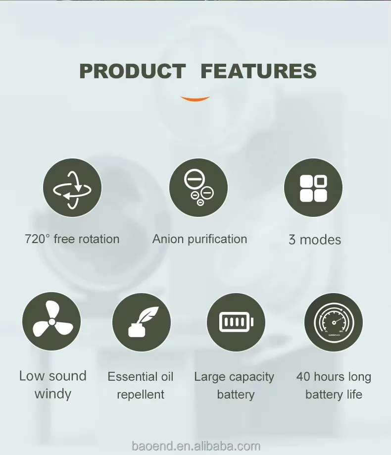Fan, M8, Portable, USB - detail 14