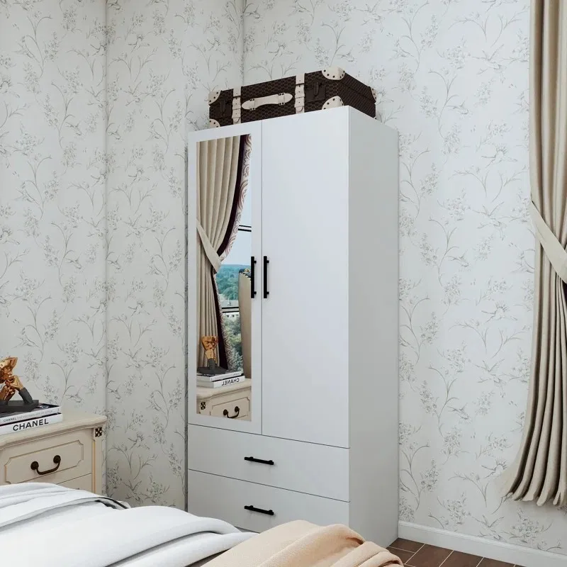 Custom Room Mirror Wardrobe Foldable Sunmica Design Bedroom Cupboard Glass Door Wood Closet Wardrobes For Small Spaces