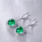 Real Gold Earrings Fashion Jewellery Natural Emerald Diamond Real Gemstone 9k Gold Jewelry Earrings