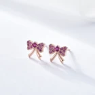 Earring 2021 Hot Sale Bowknot Zircon 925 Silver Pierced Earring Studs