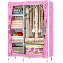 Wholesale Portable Cheap Student Non-woven Folding Fabric Wardrobe Silding Door Closet Wardrobe For Baby