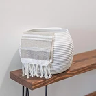 Basket High Quality Custom Size Cotton Rope Woven Storage Basket Foldable Cotton Rope Laundry Basket
