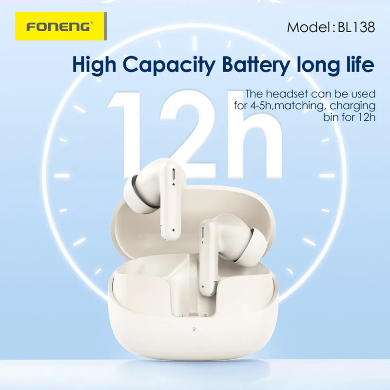 FONENG BL138 heavy bass TWS earphone long standby time sports earbuds