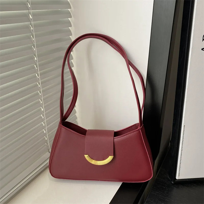 2025 Summer Spring PU Leather Cross Body Tote Shoulder Bag High Quality Single Strap Zip Wholesale Fashion Women Pure Color