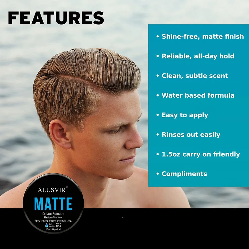 Oem Private Label Organic Men Hair Pomade Strong Hold Hair Styling Products Natural Edge Hold Hair Wax Gel Wholesale
