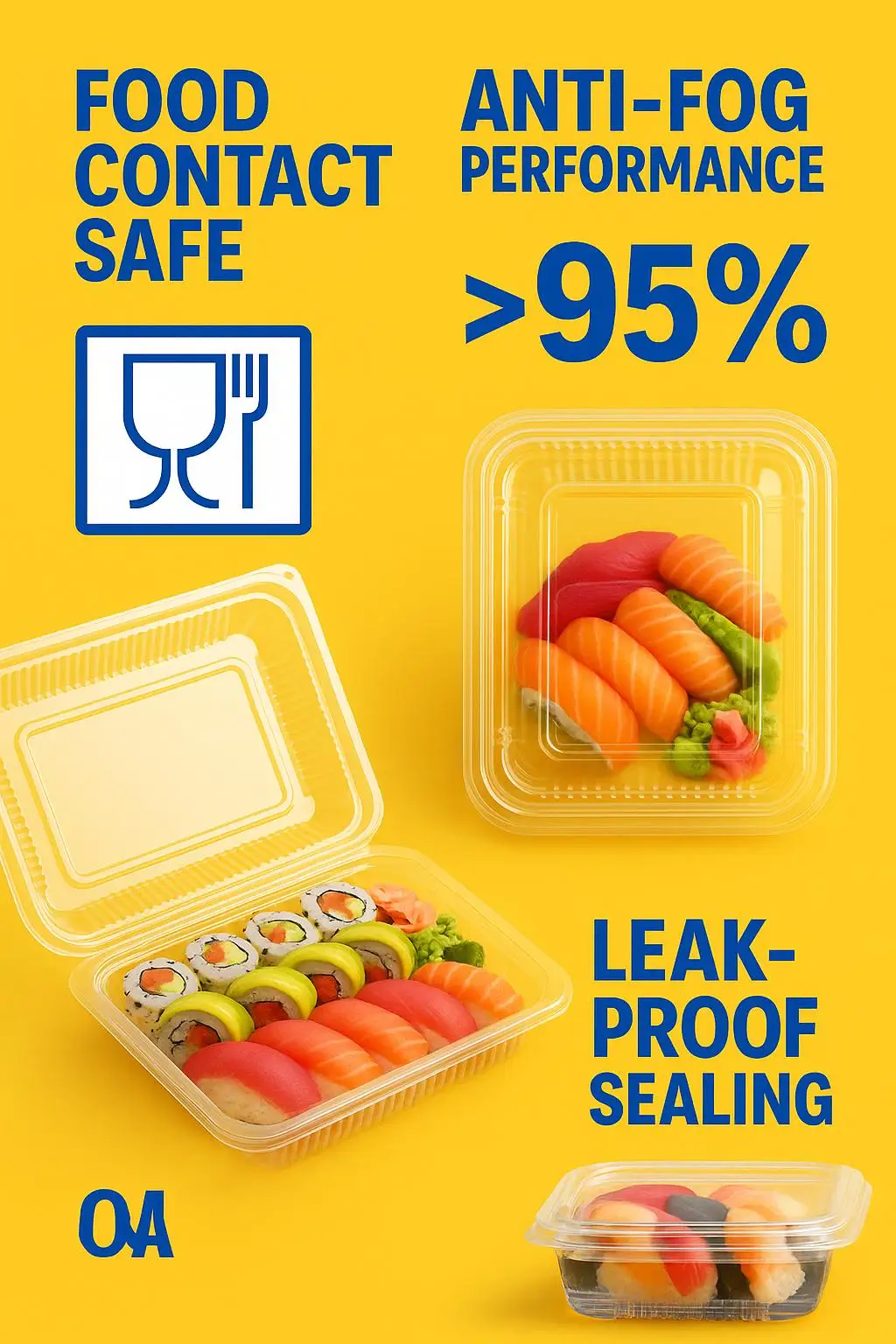 Wholesale Food-Grade Clear Plastic Salad Container with Hinged Lid Plastic Boxes for Supermarket Packaging - detail 8