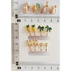 Earrings Clip Earring Kid Earrings Invisible Cushion Clip No Piercing Crystal Pineapple Cherry Coconut Earring Set