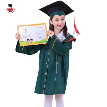 yellow and green kindergarten graduation gown children doctoral uniform photography graduation photo clothing bachelor uniform
