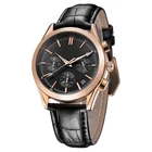 Watch Amazon Hot Sale Fashion Stainless Steel Cow Leather Round Quartz Watch