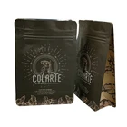 Paper Flat Bag Custom Recyclable Printed Kraft Paper Aluminum Foil Flat Bottom Empty Coffee Bag With Valve