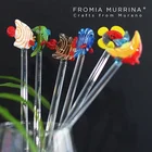 Murano GLASS ANGEL FISH COCKTAIL DRINK SWIZZLE STIR STICKS