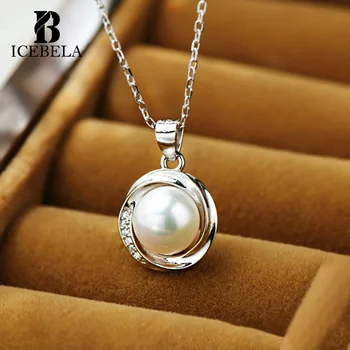 Wholesale Light Luxury 925 Sterling Silver Trendy Fashion Fine Jewelry Pearl Pendant Necklaces for Women