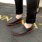 Black Shoes Man Fashion PVC Working Rain Boots Waterproof Simple Black Rain Ankle Shoes For Gentlemen