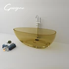 Bath Freestanding Bath Transparent 57 Inch High Quality Bath Tub Resin Stone Square Bath Tub Solid Freestanding Bathtub