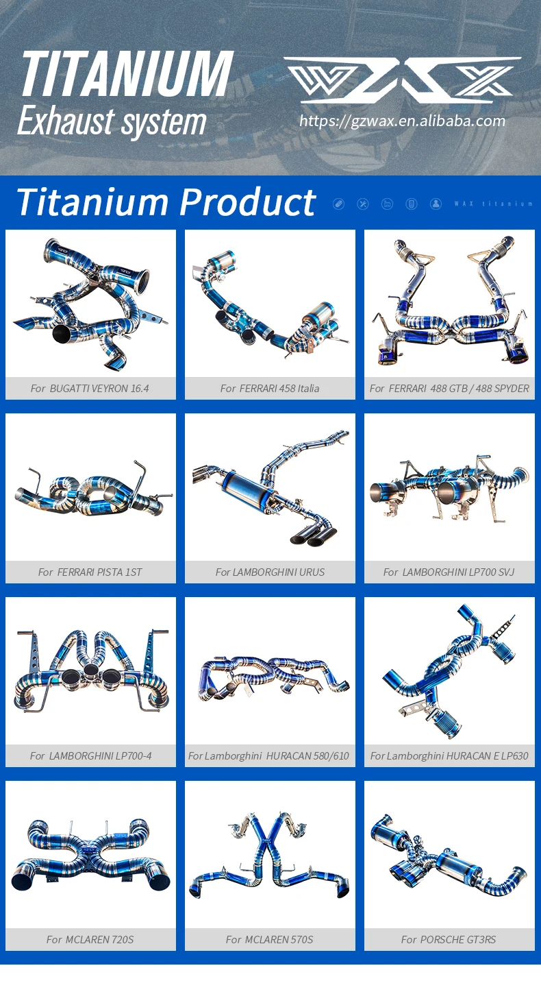 Performance Catback Exhaust Pipes Huracan Titanium exhaust pipe for Huracan LP640 coupe 2014-2022 Titanium Catback Exhaust Pipe