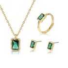 Jewelry Ring Amazon New S925 Silver Color Treasure Set European And American Jewelry Fashion Ring Emerald