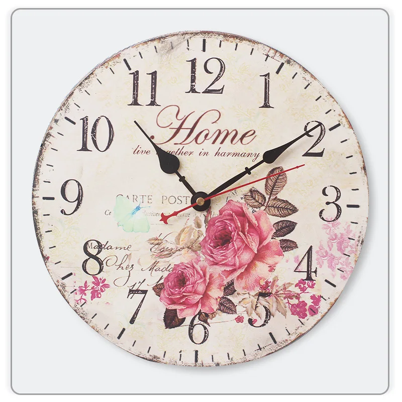 Home decoration nordic electronic classic clock quartz wooden wall clocks