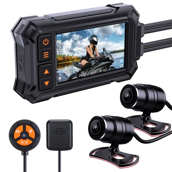 Overall waterproof motorcycle front and rear dual recording dash camera with wifi remote control