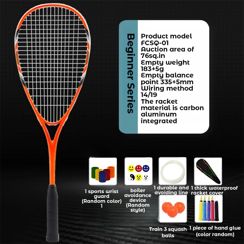 High Quality Custom Carbon Composite Sports Gear Professional Squash Racket for Sport Training factory