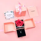 Wedding Handmade Preserved Rose Jewelry Gift Box Valentines Day Gift 2022 Enchanted Flower Mother's Day Wedding Gift