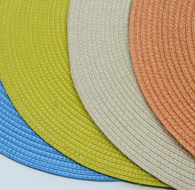 Hot Sale Eco-friendly Stocked Round Fabric Pp Placemat,Woven Placemat