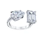 Pear Ring Dress Jewelry High Quality Gold Vermei Large Twin Diamond Pear Ring