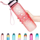 Water Large Half Gallon Water Bottle With Time Marker Straw Leakproof Tritan BPA Free Water Jug