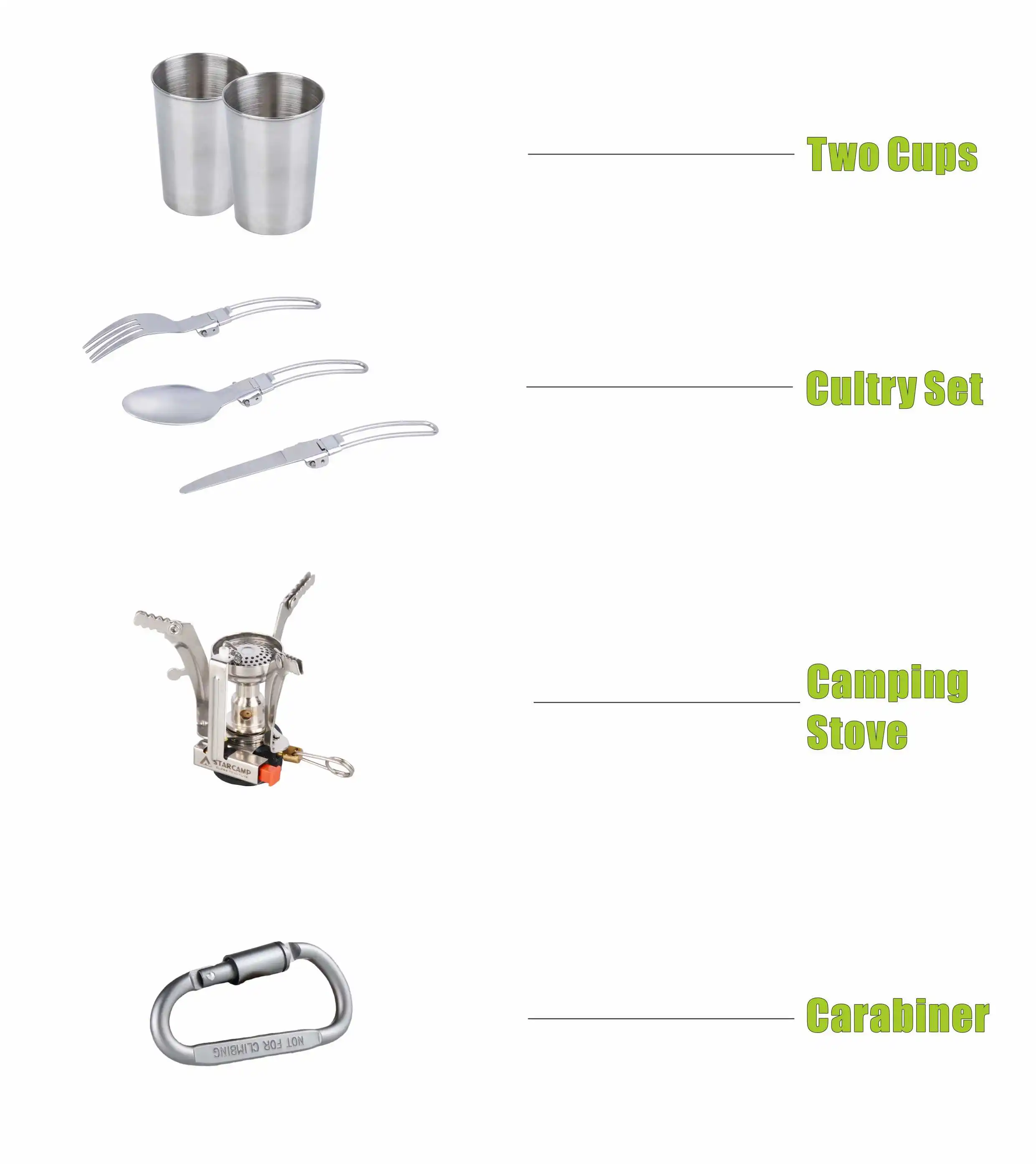 STARCAMP 11 in 1 Aluminium Outdoor Cookware Set 11-Piece Picnic & Camping Tableware Mess Kit & Cutlery for Cooking & Dining