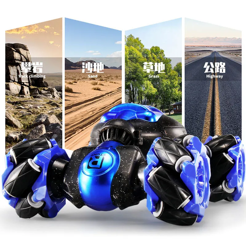 2.4GHZ Rc Stunt Twist Car Watch Gesture Sensing Remote Control Twisting Vehicle Double Sided Toy Car with Music Lights