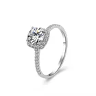 Engagement Diamond Rings 1 Ct 2 Ct Wedding Engagement Moissanite Diamond Cushion Shape Open Rings For Women