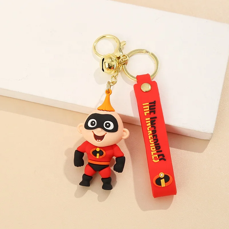 2024 New Cartoon 3D Anime The Incredible Keychains Jack Parr Car keyring Elastigirl Bag Pendant Mr. Incredible Keychain