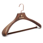Jacket Hanger Hanger Clothes Designer Custom Logo Antique Coat Jacket Wooden Clothes Suit Garment Wholesale Hanger