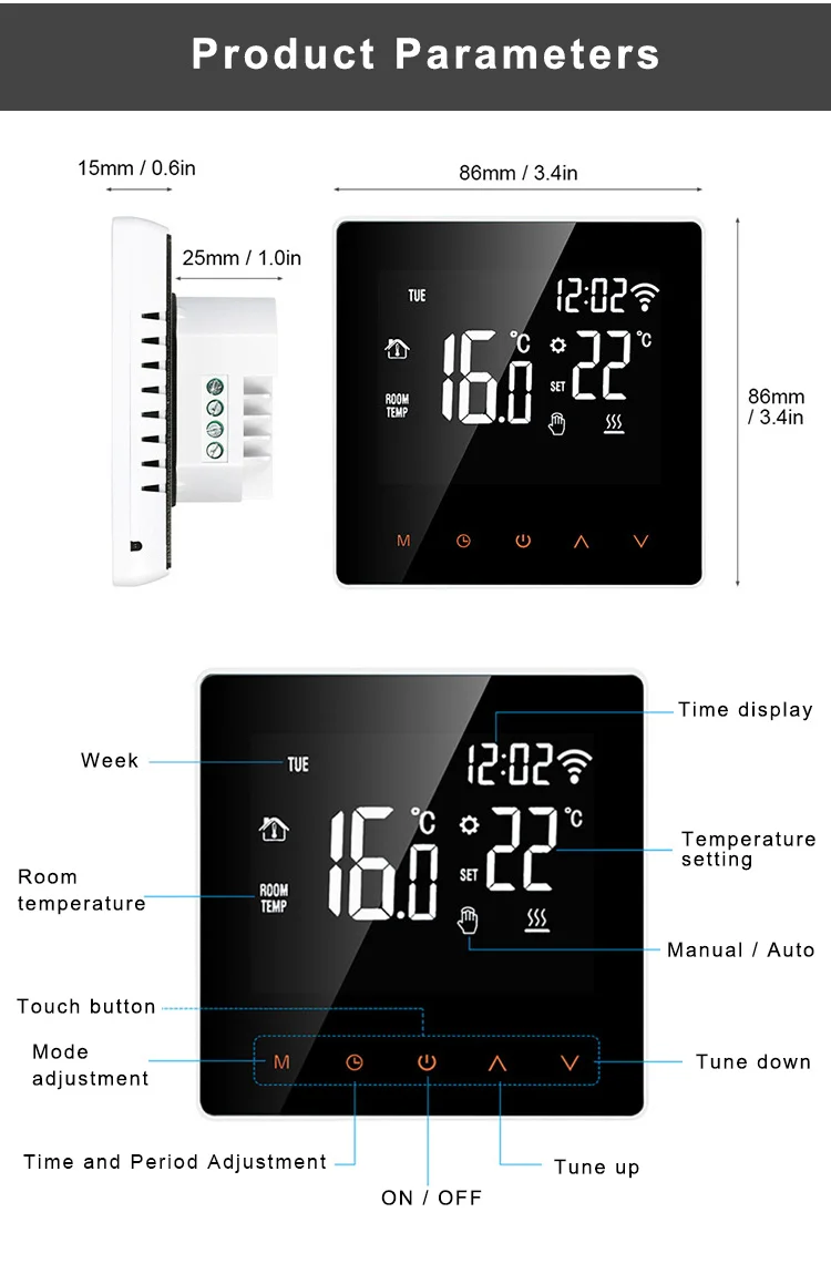Floor Heating Wall-hung Boiler, LCD, 100-240V, SUM - detail 4