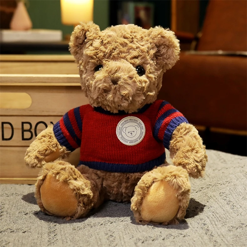 25cm Teddy bear dolls with cloth custom logo baby bear plush toys stuffed doll decoration gift