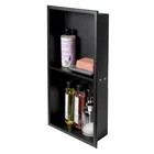 Toilets Shower Niche With Door Storage Stainless Steel Brushed Gold Sliver Black Storage Shelf