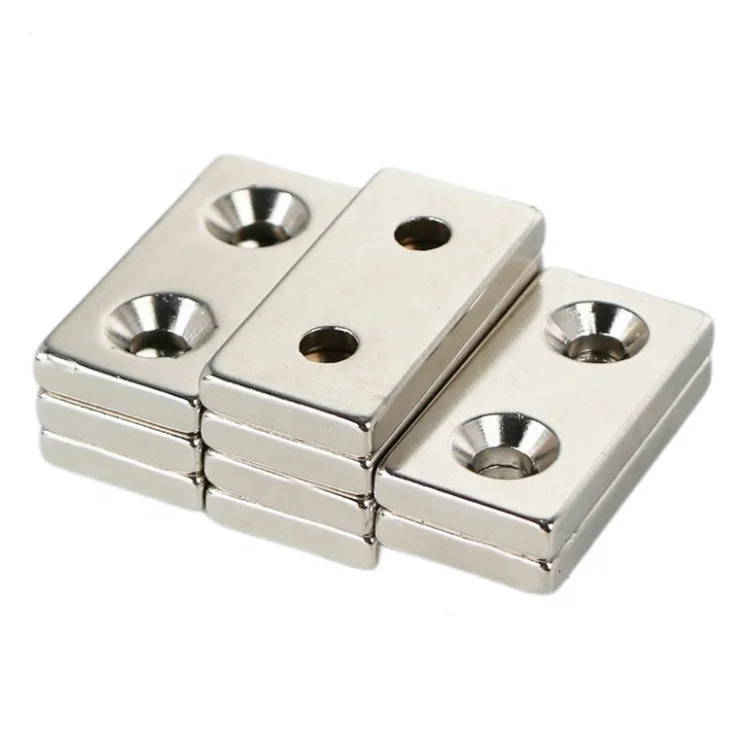 40x20x3 40x20x5 50x20x3 50x20x5 Countersunk Block Magnet Nicuni Coating