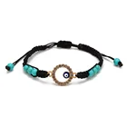 Bracelets Handmade Natural Stone Turquoise Beaded Bracelets Braided Woven Evil Eye Bangle For Women Men