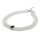 Black Pearl Necklace Fancy Dress Ladies Black Bead And Diamantee Crystal Faux Pearl Necklace
