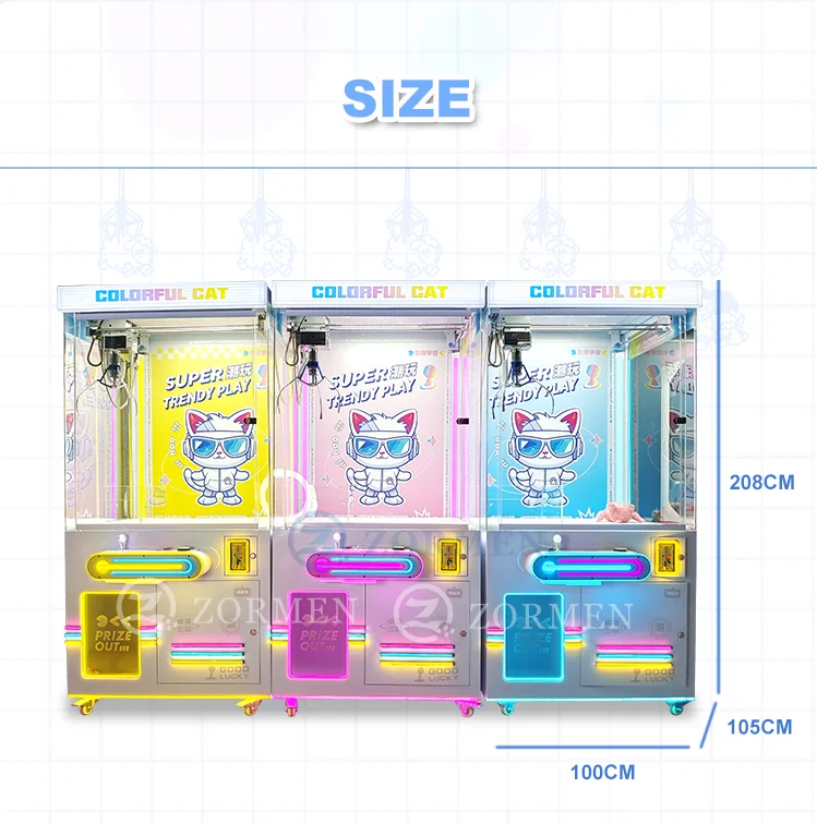Wholesale Amusement Park Coin Operated Game Machine Token Toy Vending Arcade Claw Crane Machine Claw Machine With Bill Acceptor