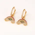 Copper Earrings Amazonite Brazilian 18K Gold Copper Zircon Rainbow Bling Earrings Women Jewelry