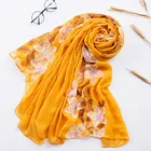 Long Long Wholesale Trendy Scarf Viscose Fabric With Nice Embroidery Flower Long Scarf For Woman