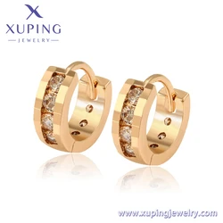 A00626482 Xuping 2021 Elegant 18k american Style Gold Plated Fashion Stone Hoop Earrings Women Jewelry