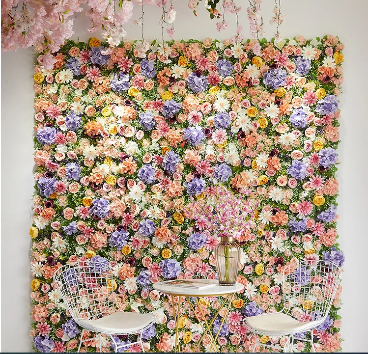 Cheap Quality High Silk Flower Decorative Artificial Flower Wall Panel
