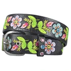 Belts Embroidered Belt Women Cowhide Flower Floral Genuine Leather Embroidered Belts For Women