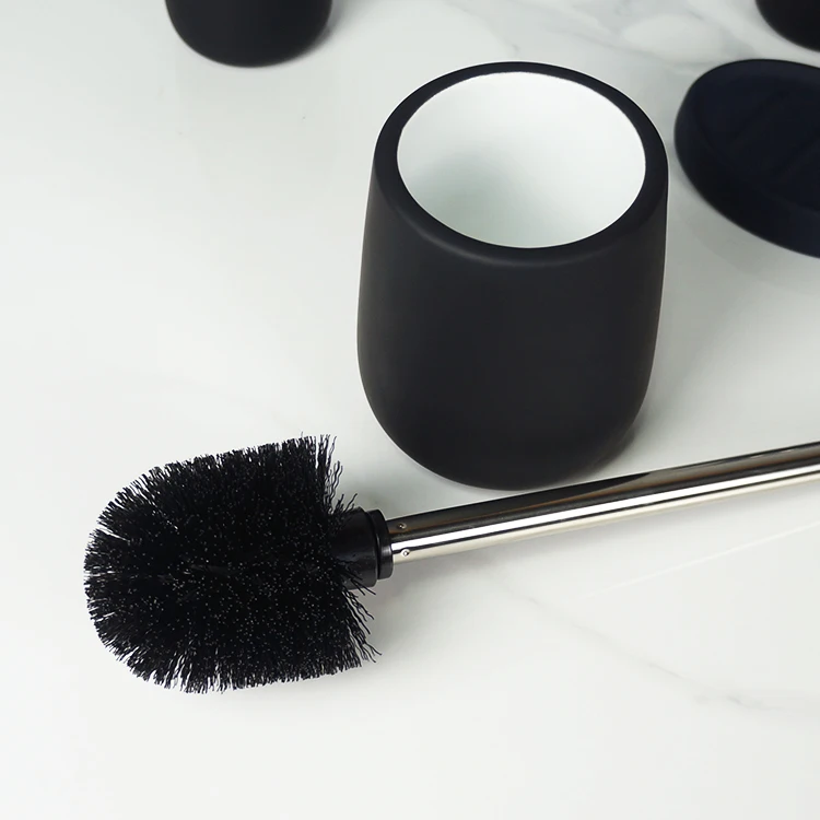 Tarpul Simple Retro Style 5 pcs Bathroom Accessories Pure Matte Black Set Bath Accessory Sets For Hotel Home factory