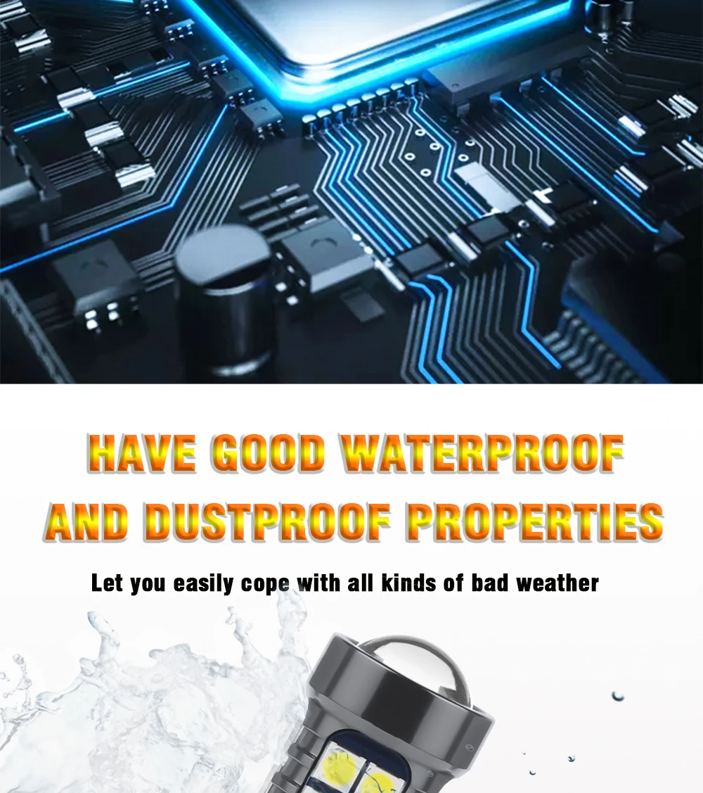 TECH-KING High Bright Lens 27SMD 3030 Led Car Reverse Light Canbus W16w Backup Lights 921 12-24V T15 Bulbs