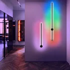Led Light Rgb Ledledrgb Modern Black Small Minimalist Led Bed Light Living Room Decorative Indoor RGB Wall Lamp