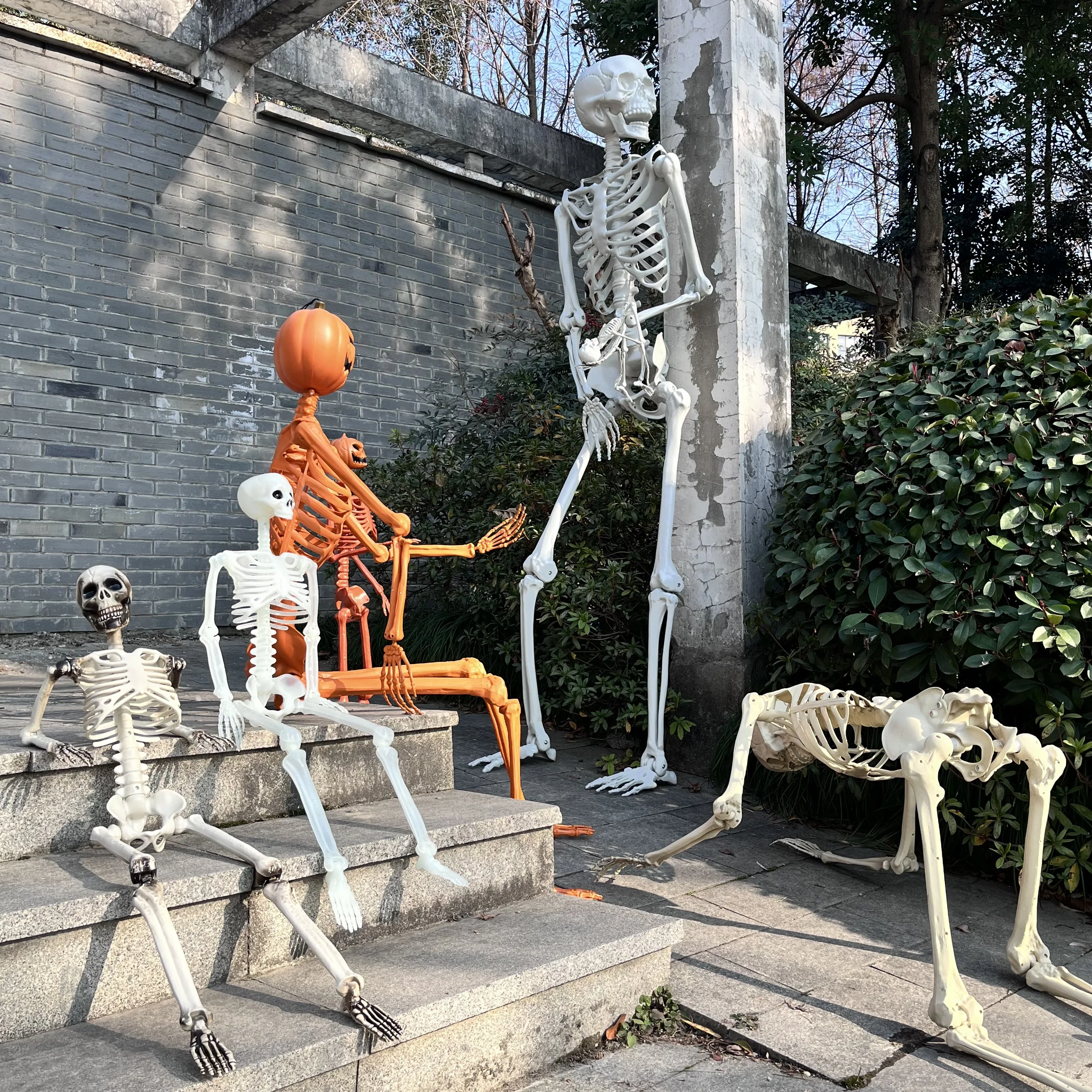 Halloween Decorations Life Size Plastic Patio Lawn Haunted House Human Halloween Skeletons For Holidays Decoration