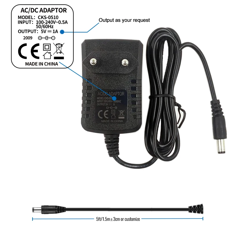 product 6v1a 100v 240v converter switching power adapter dc universal power supply reverse polarity negative inside-2