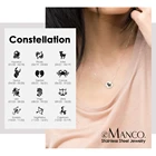 Silver Libra Scorpio Sagittarius Zodiac Sign Coin Pendant Necklace Silver Color Stainless Steel Jewelry